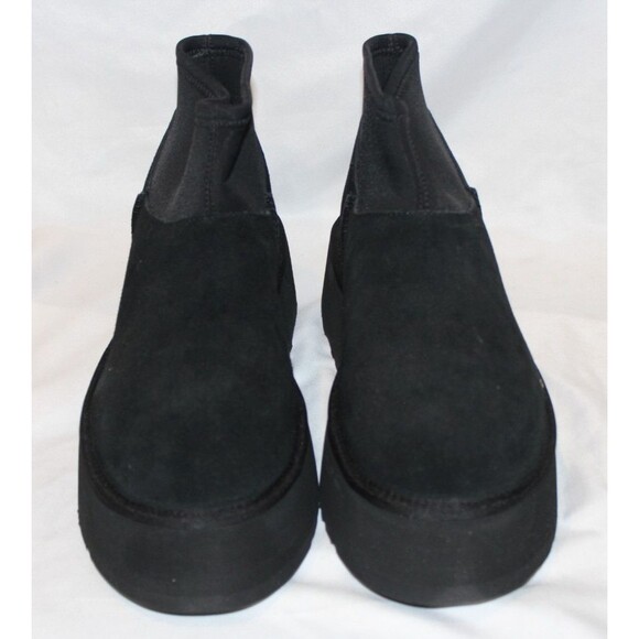 UGG CLASSIC MINI DIPPER PLATFORM BLACK SHEARLING LINED BOOTS  WOMEN - Picture 4 of 6